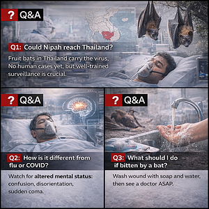 "ด่วน! 'นิปาห์' ระบาดซ้ำ ไวรัสไร้ยาที่โลกต้องจำ" 13 129146 0