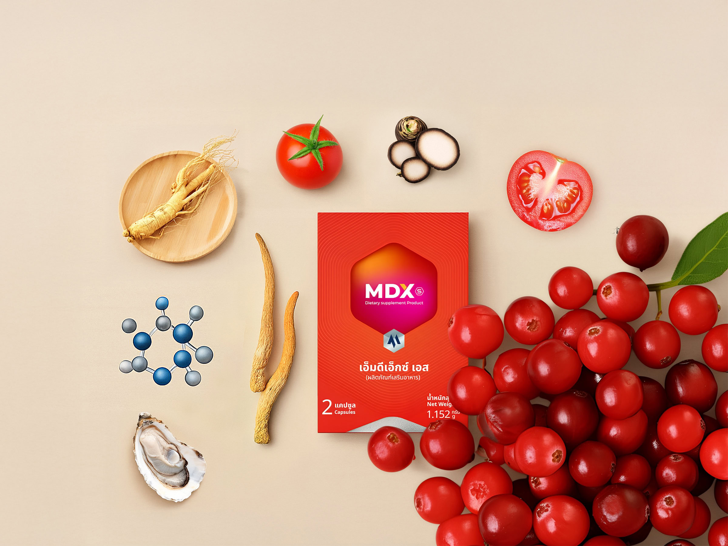 แท็บเล็ตเสริมสมรรถภาพผู้ชาย MDX พร้อมส่วนผสมธรรมชาติ.